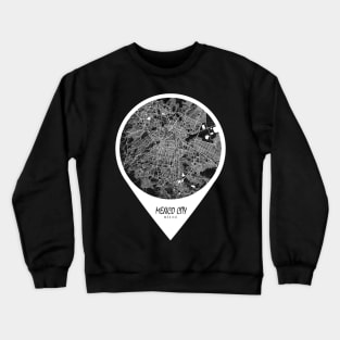 Mexico City Map - Travel Pin Crewneck Sweatshirt